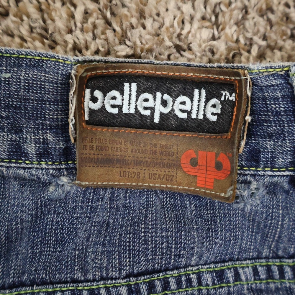Vintage Y2K Pelle Pelle Baggy Denim‎ Blue Jeans Size 38x34 Waist 36" Inseam 33" - Picture 7 of 16